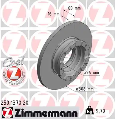 Тормозные диски ZIMMERMANN 250.1370.20