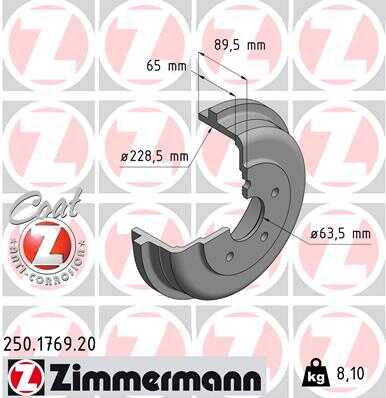 Тормозной барабан ZIMMERMANN 250.1769.20