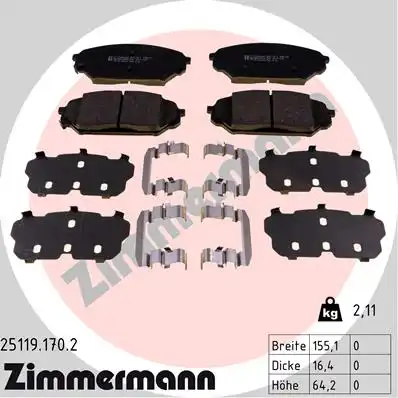 Тормозные колодки дисковые ZIMMERMANN 25119.170.2