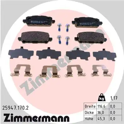 Тормозные колодки дисковые ZIMMERMANN 25947.170.2