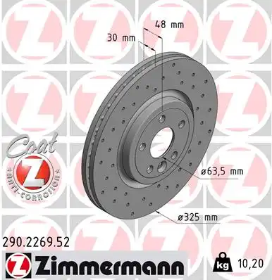Тормозные диски ZIMMERMANN 290.2269.52