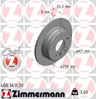 Тормозные диски ZIMMERMANN 400.3611.20