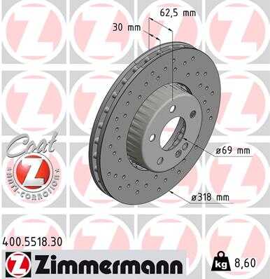 Диск тоpм c-class (w205 a205 c205 s205) 14- пер вент 5+1 отв 318x30 formula s