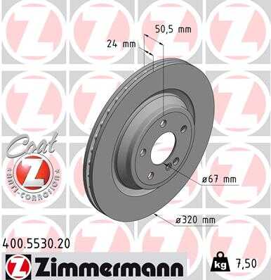 Диск тормозной ZIMMERMANN 400.5530.20
