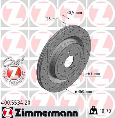 Диск тормозной ZIMMERMANN 400.5534.20