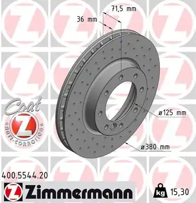 Диск тормозной перед mb g (w461 w463) 03- ZIMMERMANN 400.5544.20