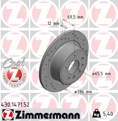 Тормозные диски ZIMMERMANN 430.1471.52