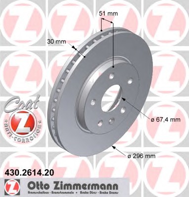 Тормозные диски ZIMMERMANN 430.2614.20