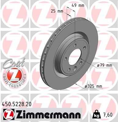 Диск тормозной landrover ZIMMERMANN 450.5228.20