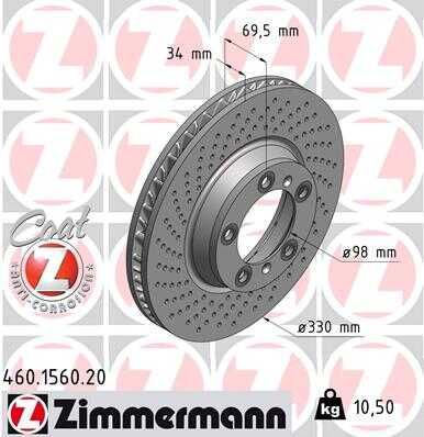 Тормозные диски ZIMMERMANN 460.1560.20