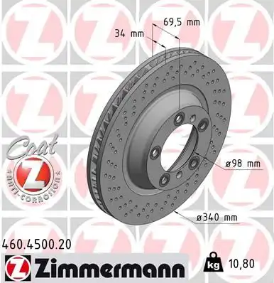 Тормозные диски ZIMMERMANN 460.4500.20