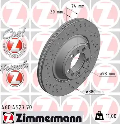 Диск тормозной ZIMMERMANN 460.4527.70