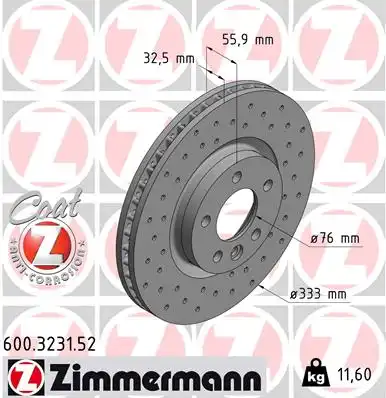 Тормозные диски ZIMMERMANN 600.3231.52