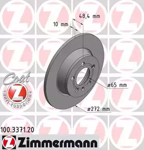 Тормозной диск задний отв ZIMMERMANN 100.3371.20