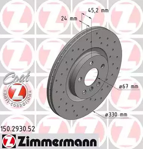 Тормозные диски ZIMMERMANN 150.2930.52