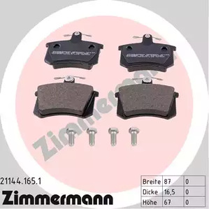 Комплект тормозных колодок дискового тормоза ZIMMERMANN 21144.165.1