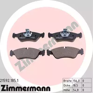 Комплект тормозных колодок дискового тормоза ZIMMERMANN 21592.185.1