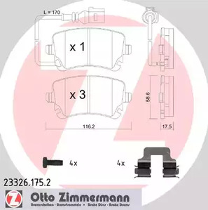 Комплект тормозных колодок дискового тормоза ZIMMERMANN 23326.175.2
