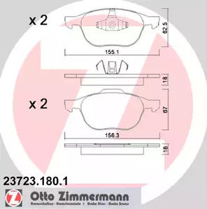 Комплект тормозных колодок дискового тормоза ZIMMERMANN 23723.180.1