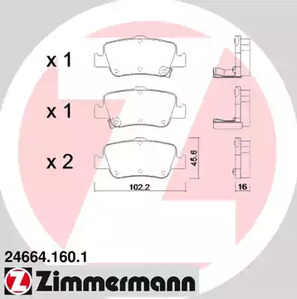 Тормозные колодки ZIMMERMANN 24664.160.1