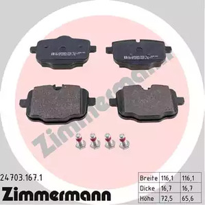 Колодки тормозные дисковые комплект ZIMMERMANN 24703.167.1