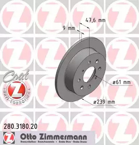 Тормозные диски ZIMMERMANN 280.3180.20