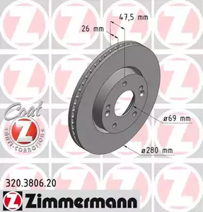 Тормозные диски ZIMMERMANN 320.3806.20