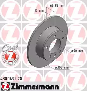 Тормозные диски ZIMMERMANN 430.1492.20