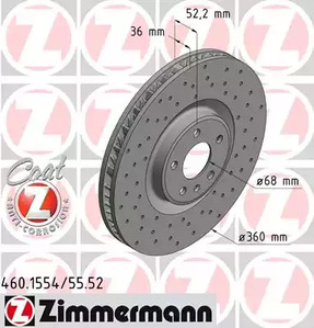 Тормозные диски ZIMMERMANN 460.1554.52