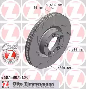 Тормозные диски ZIMMERMANN 460.1580.20