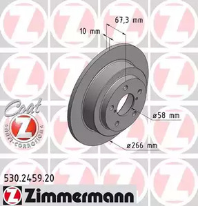 Тормозные диски ZIMMERMANN 530.2459.20