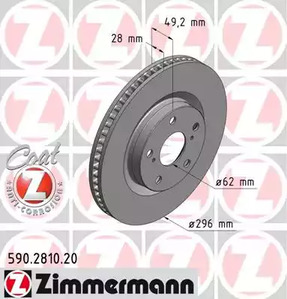 Тормозные диски ZIMMERMANN 590.2810.20