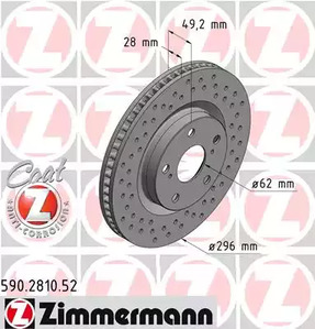 Тормозные диски ZIMMERMANN 590.2810.52