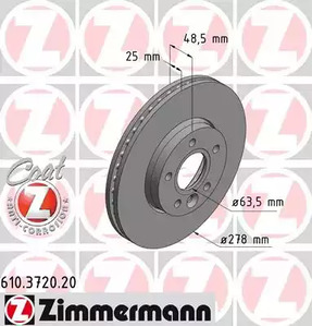 Тормозные диски ZIMMERMANN 610.3720.20