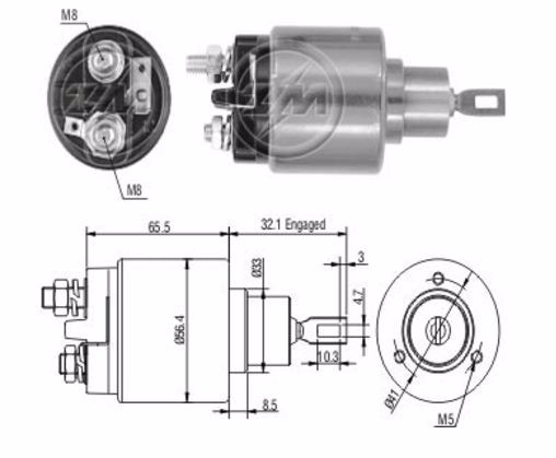 Реле втягивающее ZM ZM575